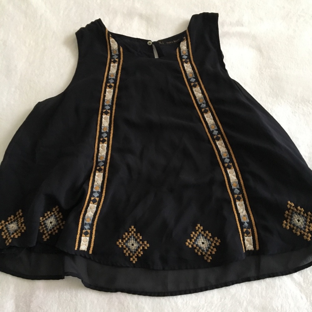 Drapey navy cropped top from Zara